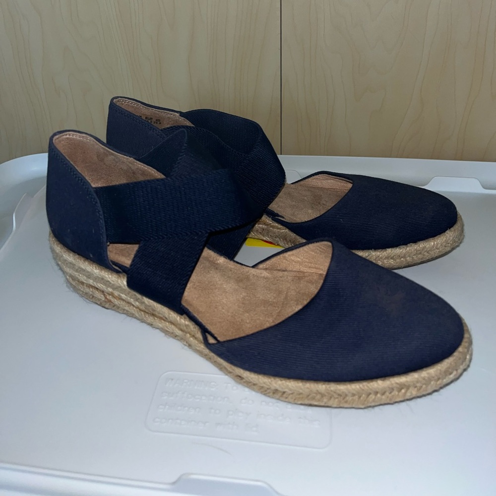 Navy Espadrille Flats